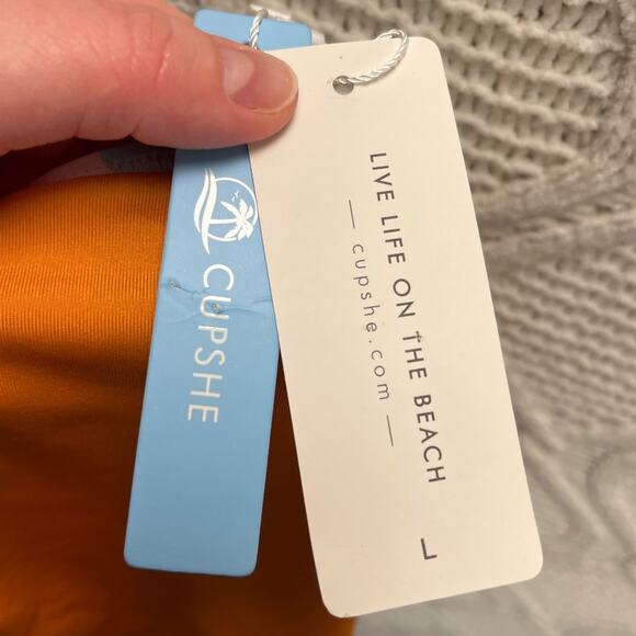 NWT CUPSHE Multi Color Striped High Rise High Cut Retro Bikini Bottoms Sz Large - Picture 3 of 6